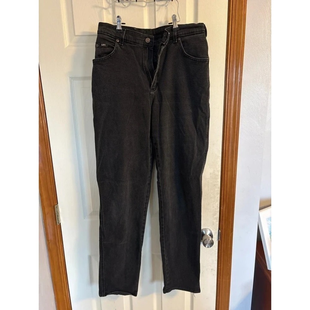Women's Lee Regular Fit Straight Leg Mid Rise  Size 10 M Black Jeans